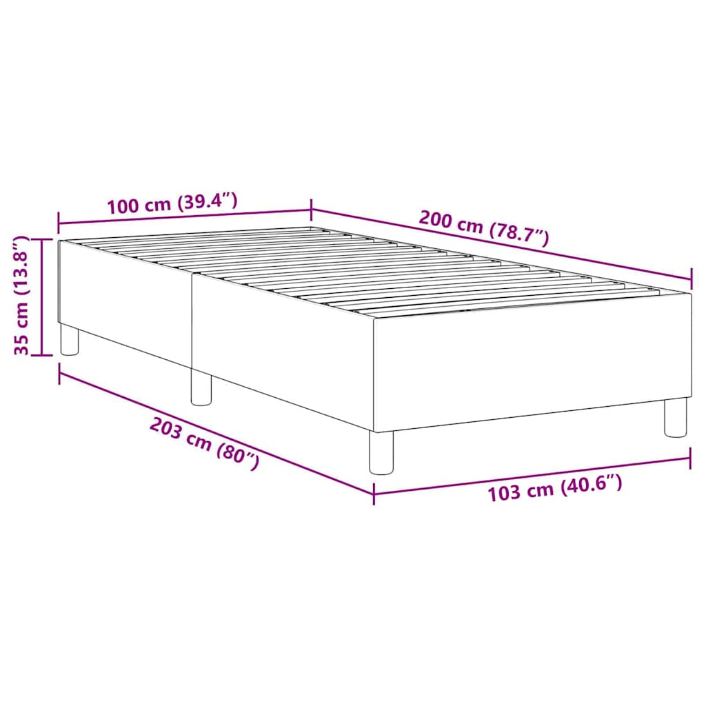 Letto a molle Grigio Verde 100 x 200 cm