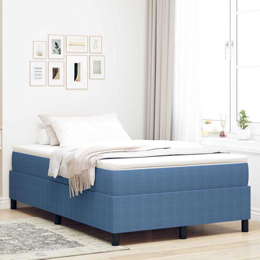 Letto a molle Blu 120 x 190 cm Tessuto in velluto a coste