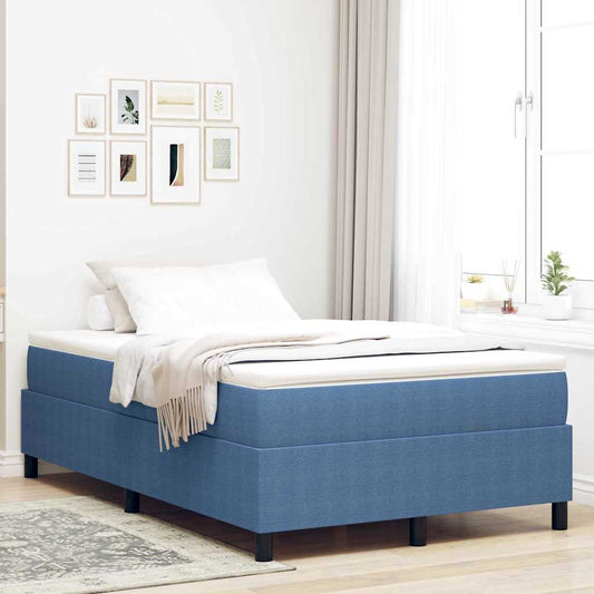Letto a molle Blu 120 x 190 cm Tessuto in velluto a coste