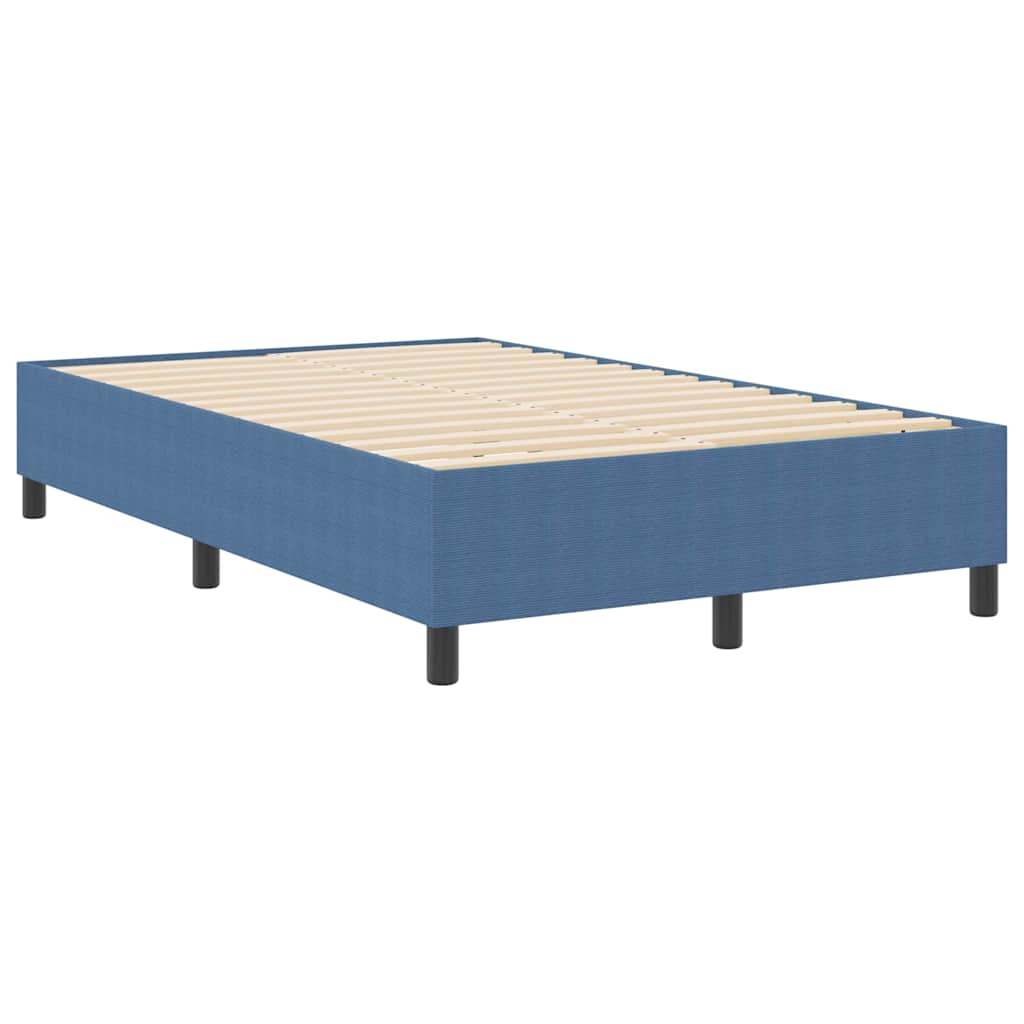 Letto a molle Blu 120 x 190 cm Tessuto in velluto a coste