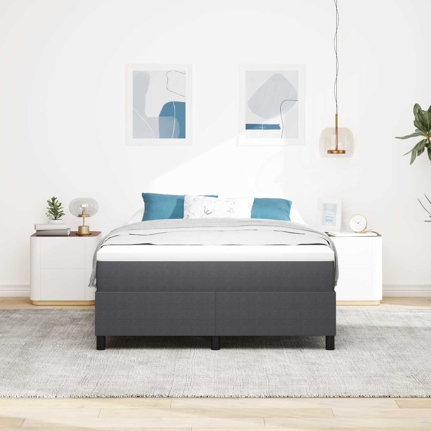 Struttura letto piattaforma Grigio scuro 140 x 190 cm | homemem39