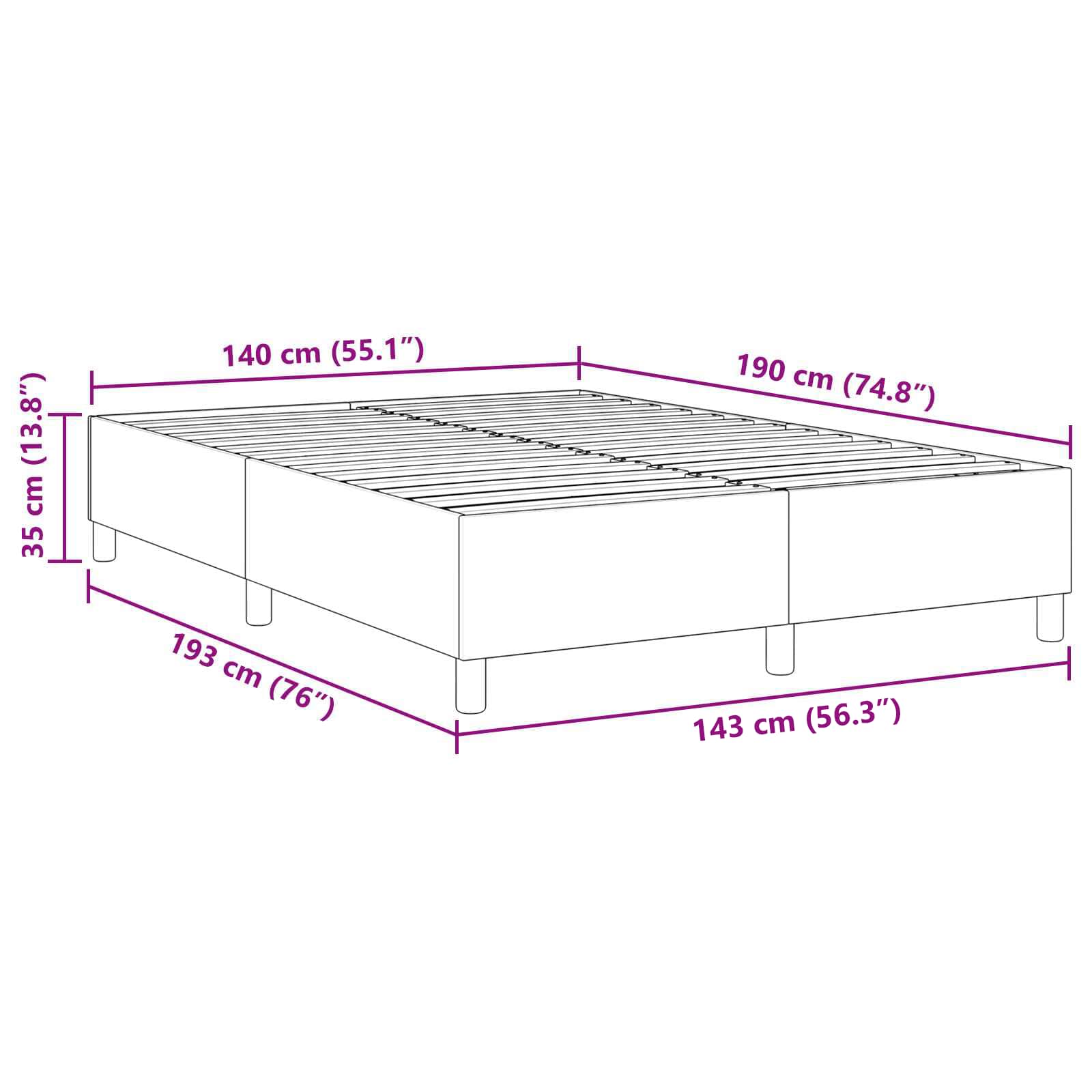 Struttura letto piattaforma Blu 140 x 190 cm Tessuto in Cords | homemem39