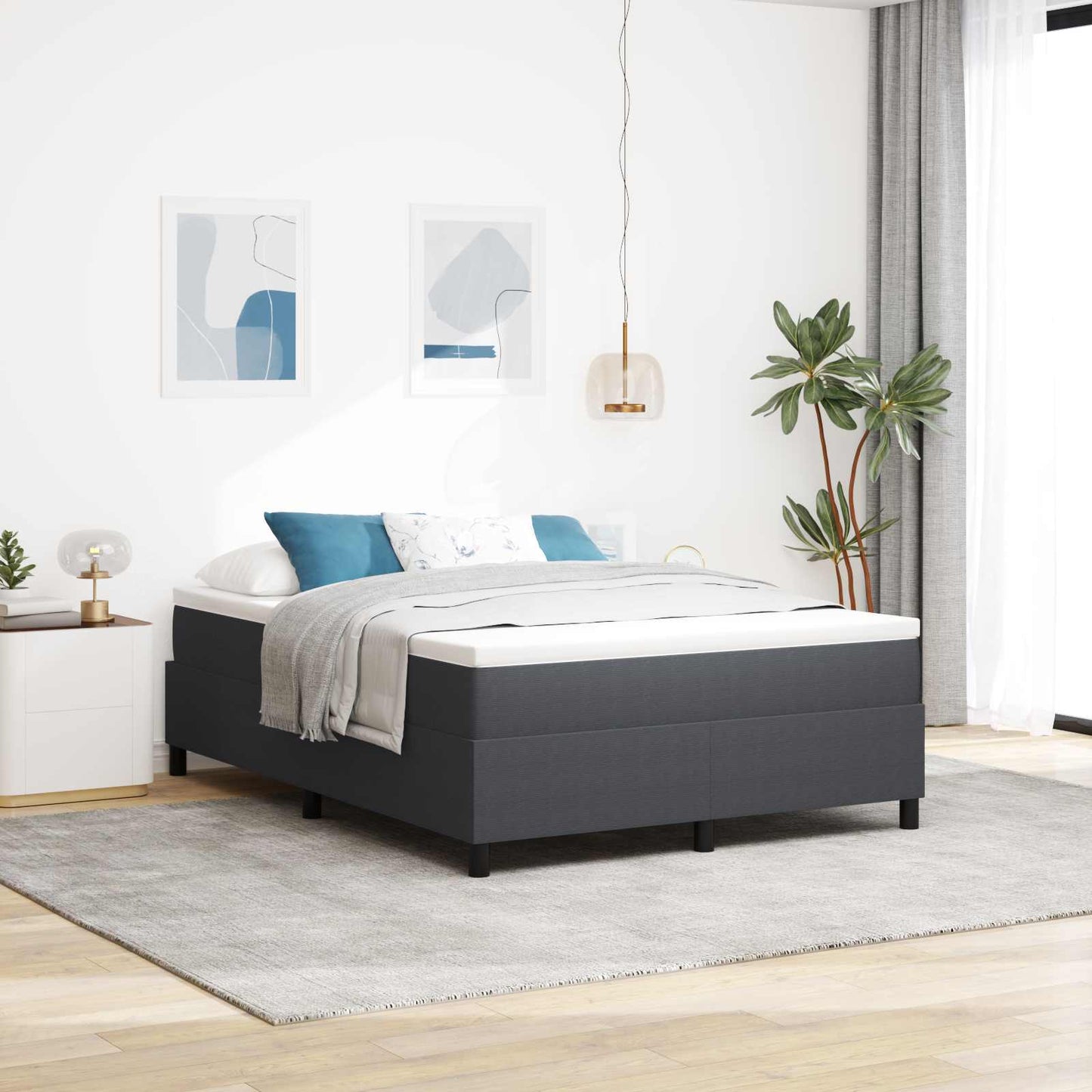 Struttura letto piattaforma Grigio scuro 140 x 200 cm | homemem39
