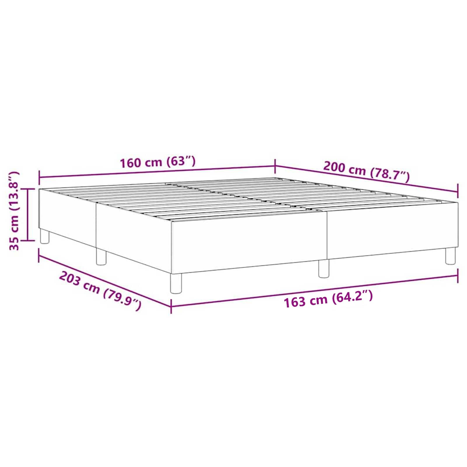 Struttura letto piattaforma Grigio chiaro 160 x 200 cm | homemem39