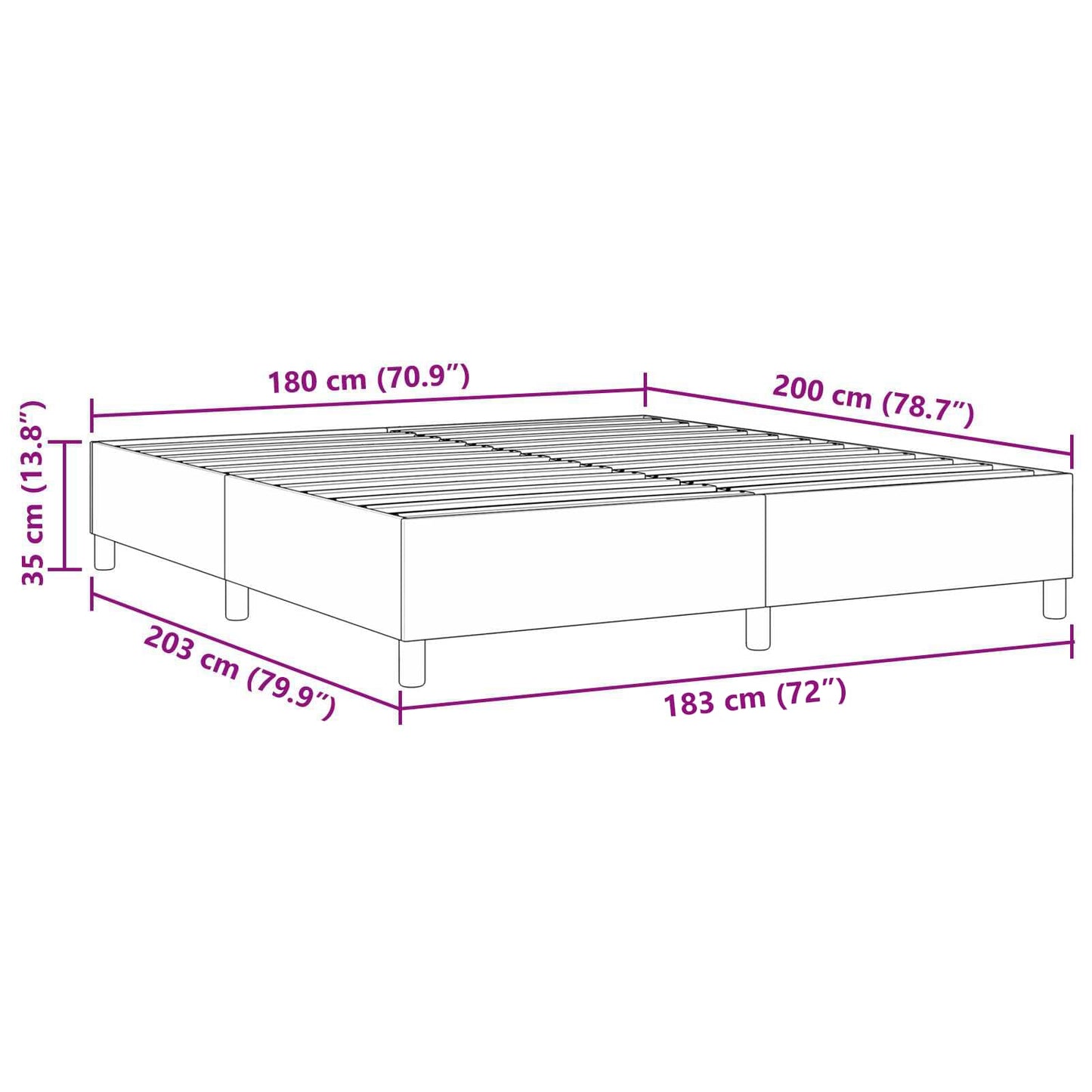 Struttura letto piattaforma Grigio chiaro 180 x 200 cm | homemem39