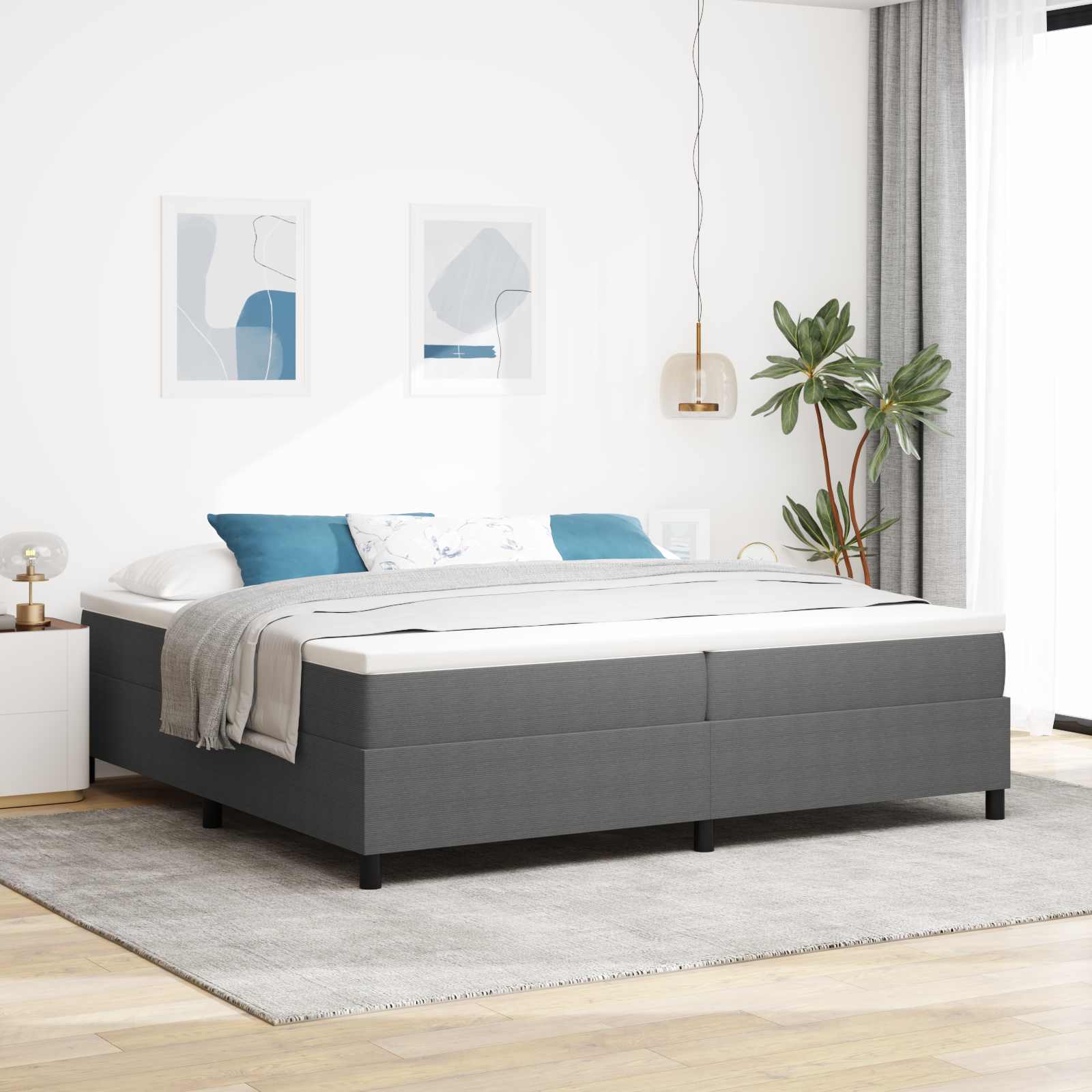 Struttura letto piattaforma Grigio chiaro 200 x 200 cm | homemem39