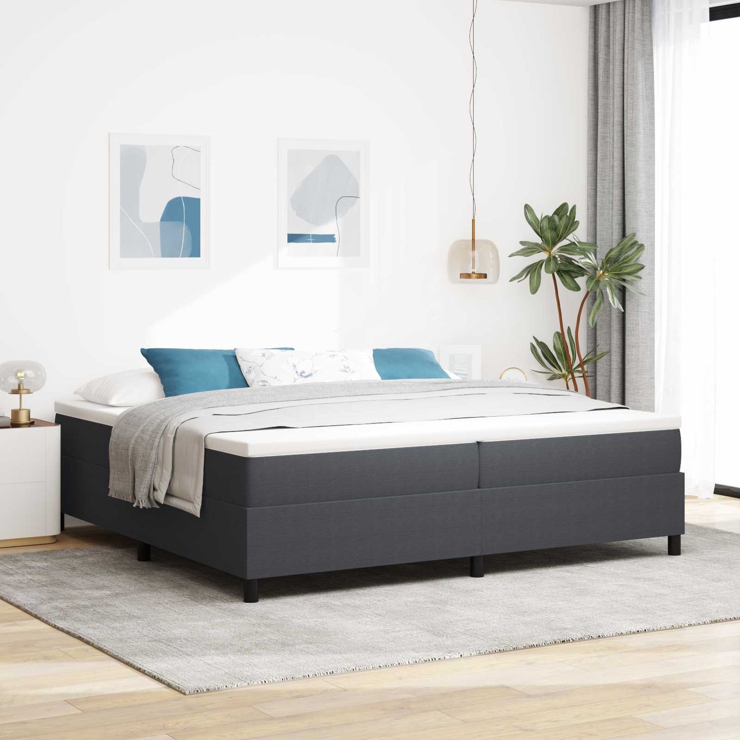 Struttura letto piattaforma Grigio scuro 200 x 200 cm | homemem39