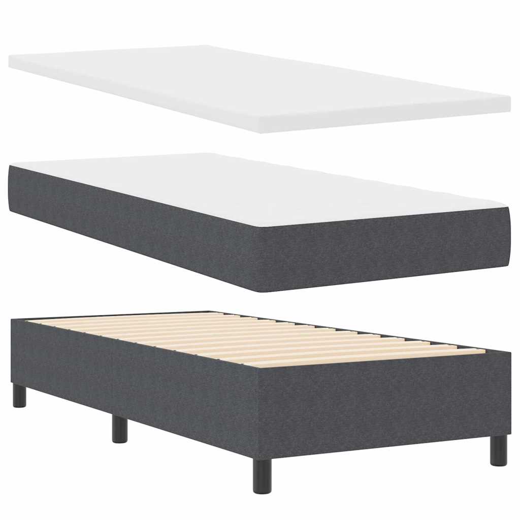 Letto a molle Grigio Scuro e Bianco 80 x 200 cm | homemem39