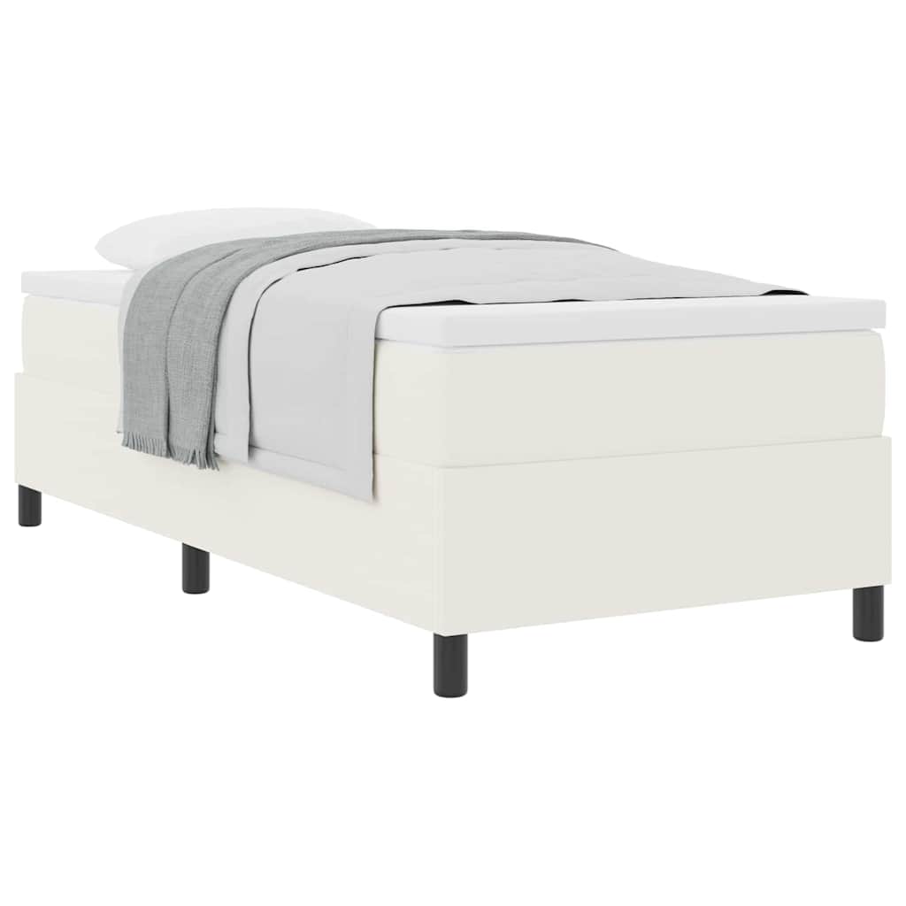 Letto a molle Crema e Bianco 80 x 200 cm Tessuto in Cords | homemem39