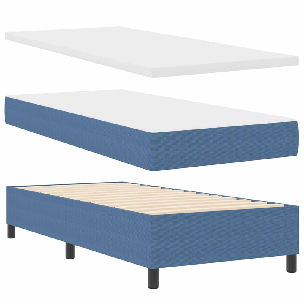 Letto a molle Blu e Bianco 80 x 200 cm Tessuto in Cords | homemem39
