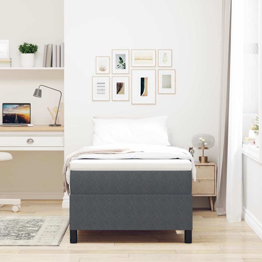Letto a molle Grigio Scuro e Bianco 100 x 200 cm | homemem39