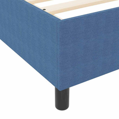 Letto a molle Blu e Bianco 100 x 200 cm Tessuto in Cords | homemem39