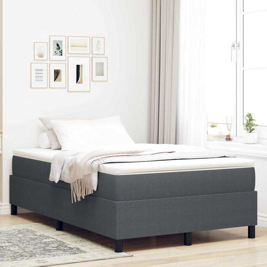 Letto a molle Grigio Scuro e Bianco 120 x 190 cm