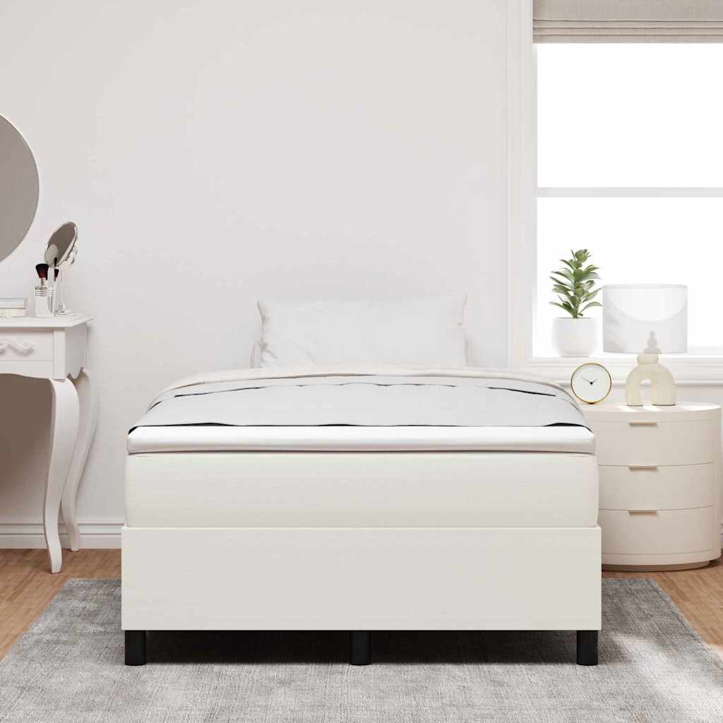 Letto a molle Crema e Bianco 120 x 190 cm Tessuto in Cords | homemem39
