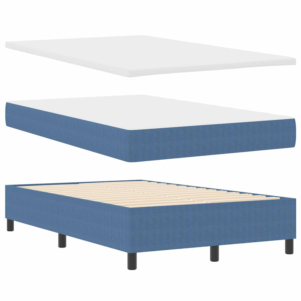 Letto a molle Blu e Bianco 120 x 200 cm Tessuto in Cords | homemem39