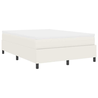 Letto a molle Crema e Bianco 140 x 190 cm Tessuto in Cords | homemem39
