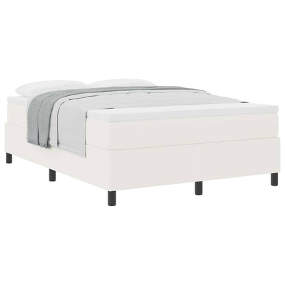 Letto a molle Crema e Bianco 140 x 190 cm Tessuto in Cords | homemem39