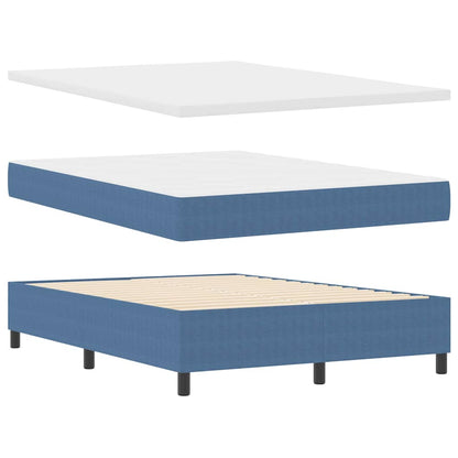 Letto a molle Blu e Bianco 140 x 190 cm Tessuto in Cords | homemem39