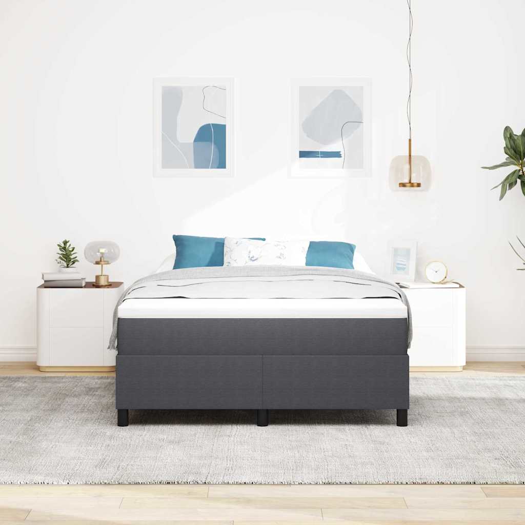 Letto a molle Grigio Scuro e Bianco 140 x 200 cm | homemem39