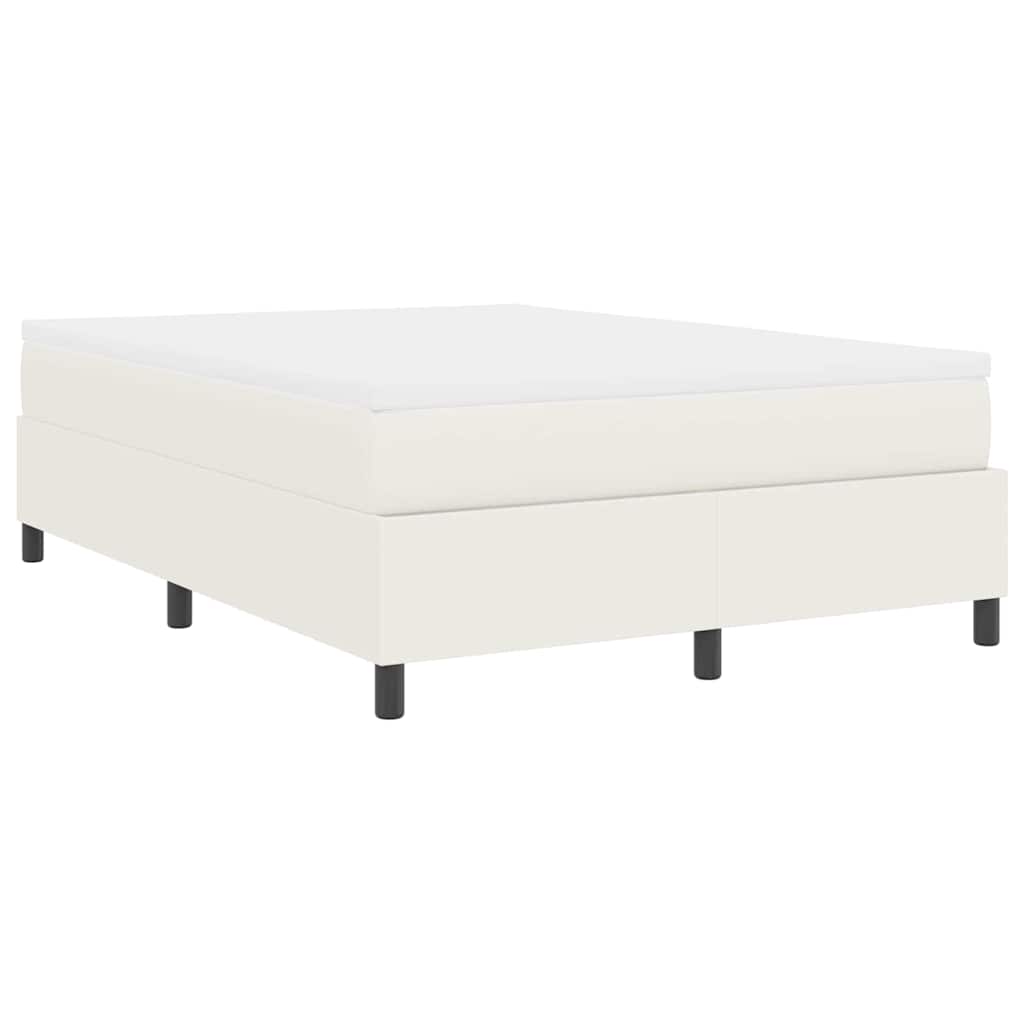 Letto a molle Crema e Bianco 160 x 200 cm Tessuto in Cords | homemem39