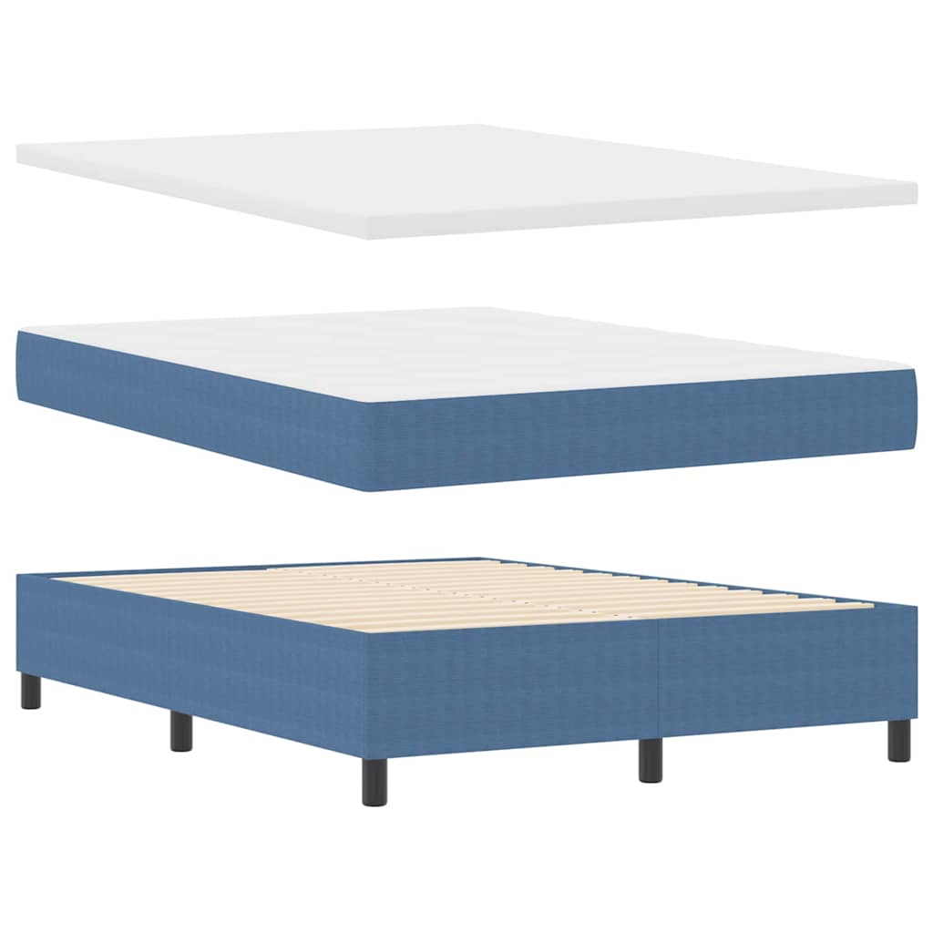 Letto a molle Blu e Bianco 160 x 200 cm Tessuto in Cords | homemem39