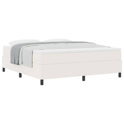 Letto a molle Crema e Bianco 180 x 200 cm Tessuto in Cords | homemem39