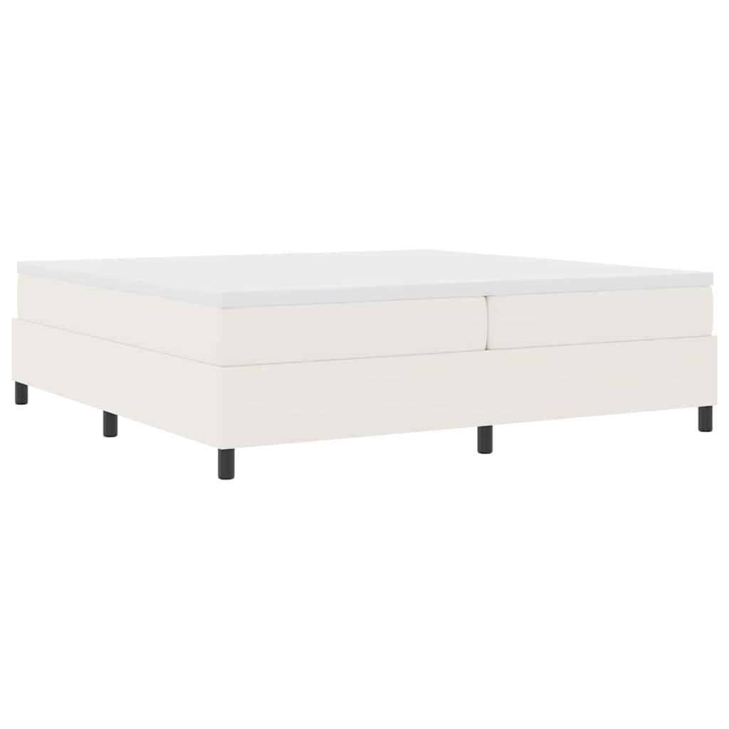 Letto a molle Crema e Bianco 200 x 200 cm Tessuto in Cords | homemem39