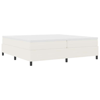 Letto a molle Crema e Bianco 200 x 200 cm Tessuto in Cords | homemem39