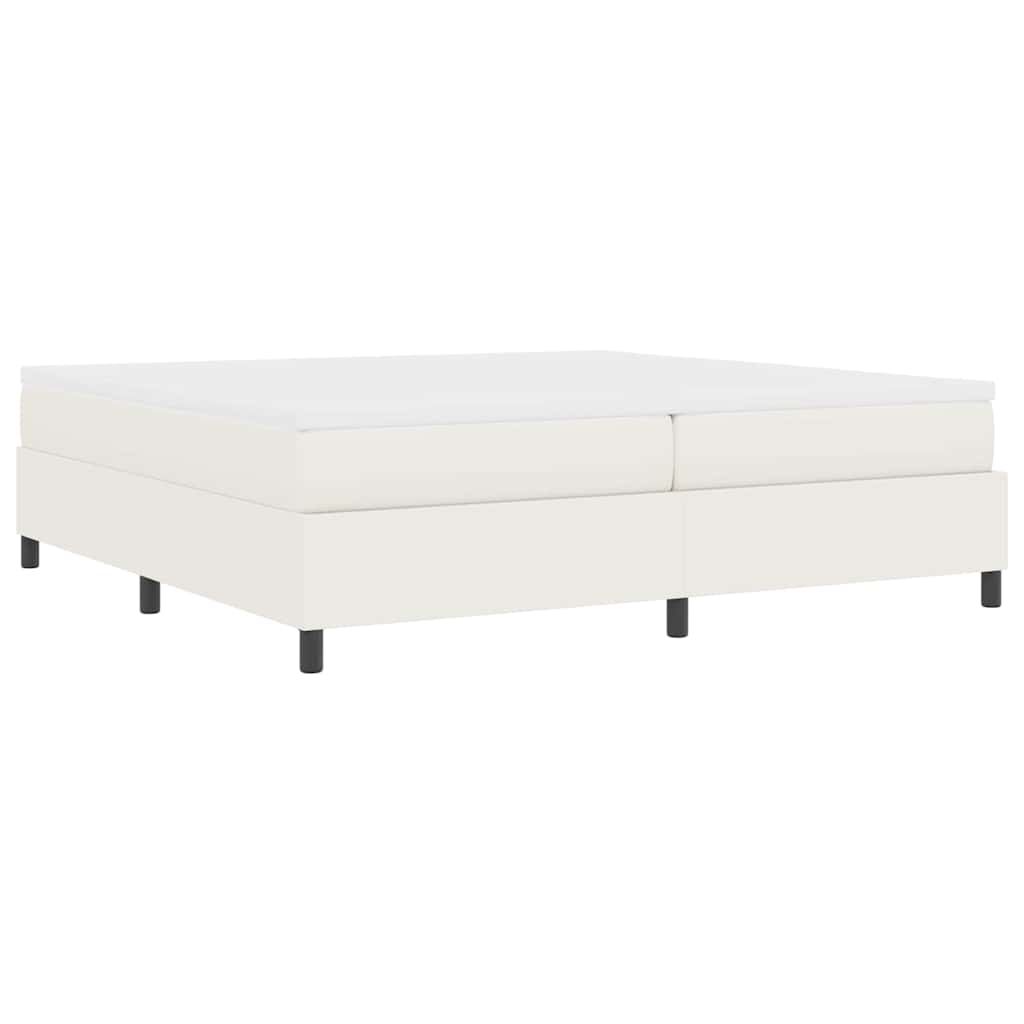 Letto a molle Crema e Bianco 200 x 200 cm Tessuto in Cords | homemem39