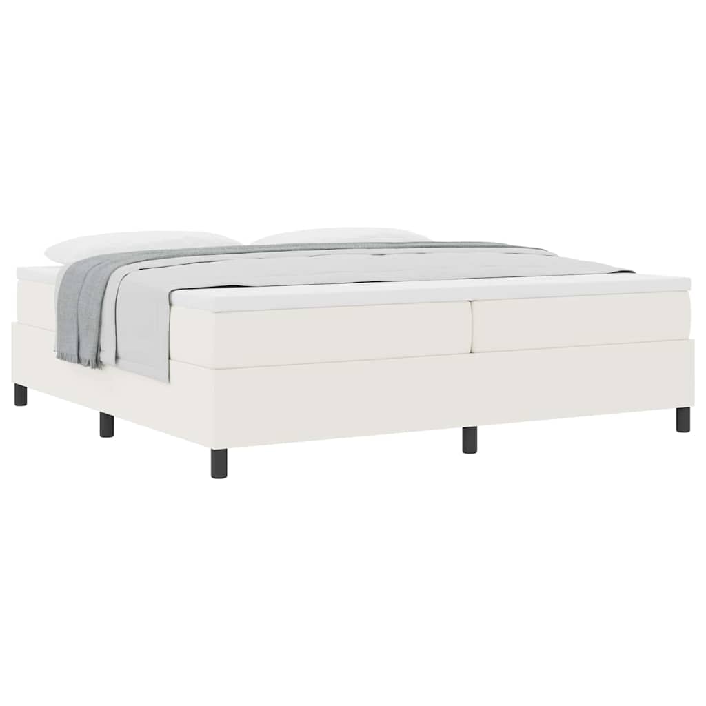 Letto a molle Crema e Bianco 200 x 200 cm Tessuto in Cords | homemem39
