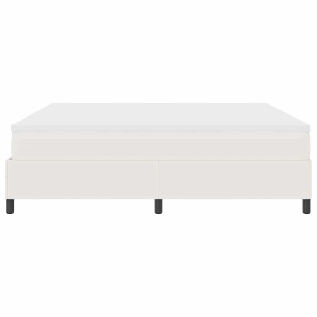 Letto a molle Crema e Bianco 200 x 200 cm Tessuto in Cords | homemem39
