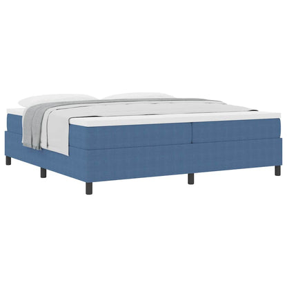 Letto a molle Blu e Bianco 200 x 200 cm Tessuto in Cords