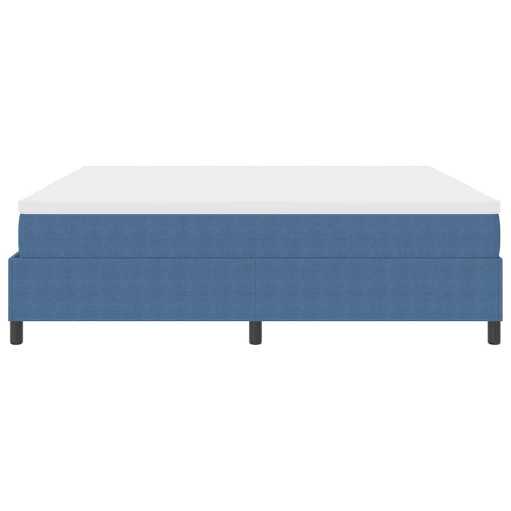 Letto a molle Blu e Bianco 200 x 200 cm Tessuto in Cords