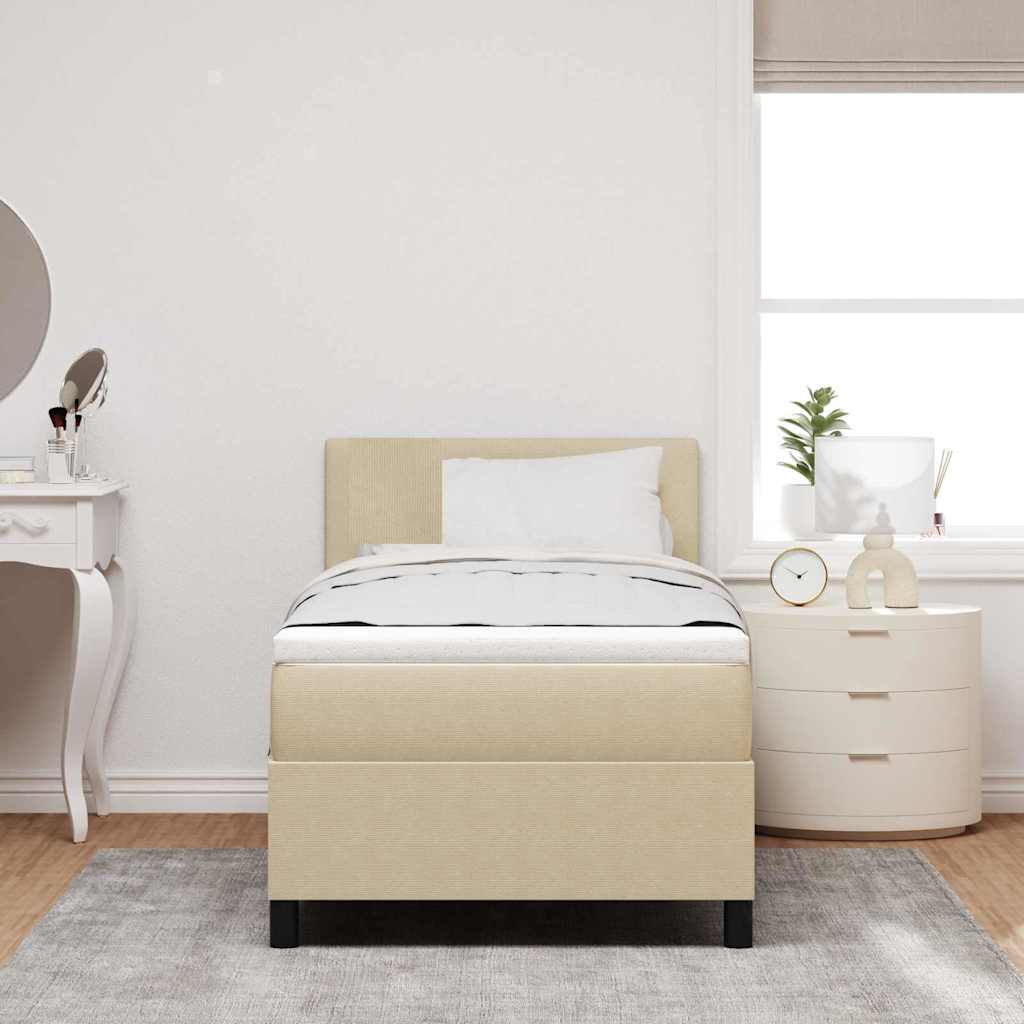 Letto a molle con testiera Grigio chiaro e bianco 80 x 200 cm | homemem39