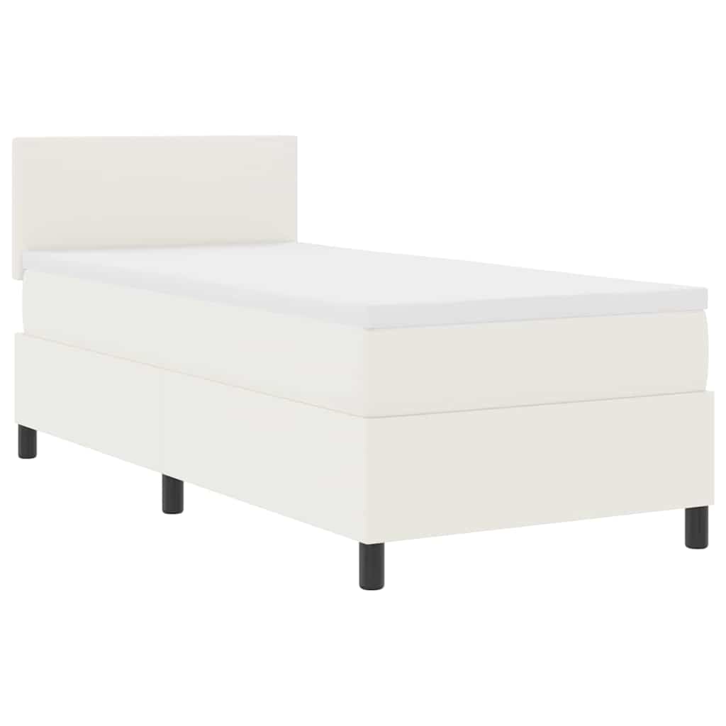 Letto a molle Crema e Bianco 100 x 200 cm Tessuto in Cords | homemem39