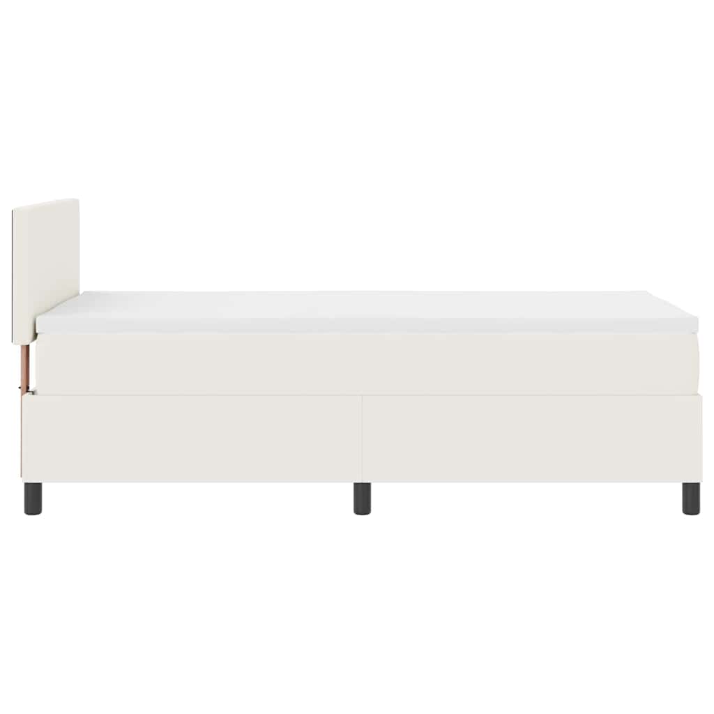 Letto a molle Crema e Bianco 100 x 200 cm Tessuto in Cords | homemem39