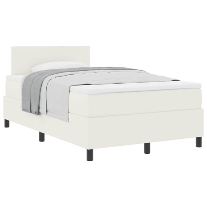 Letto a molle Crema e Bianco 120 x 190 cm Tessuto in Cords | homemem39