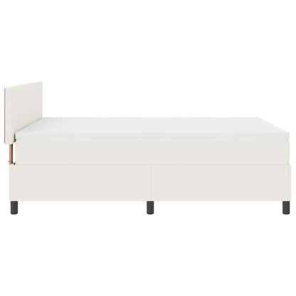 Letto a molle Crema e Bianco 140 x 190 cm Tessuto in Cords | homemem39