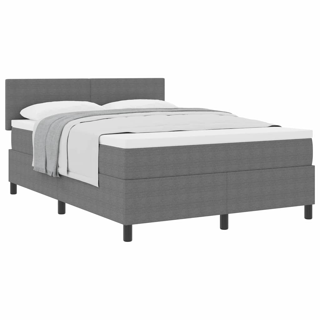 Letto a molle con testiera Grigio chiaro e bianco 140 x 200 cm | homemem39