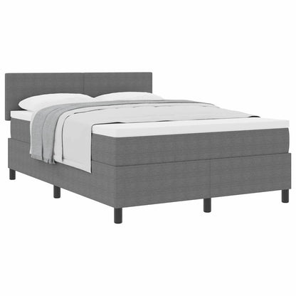 Letto a molle con testiera Grigio chiaro e bianco 140 x 200 cm | homemem39