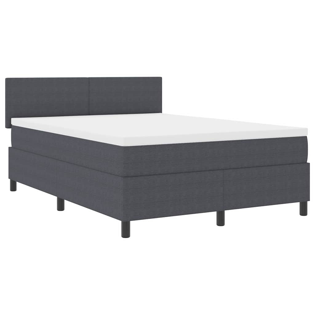 Letto a molle con testiera Grigio Scuro e Bianco 160 x 200 cm | homemem39
