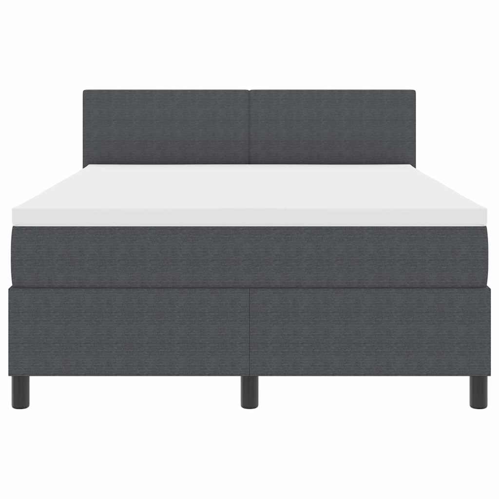 Letto a molle con testiera Grigio Scuro e Bianco 160 x 200 cm | homemem39