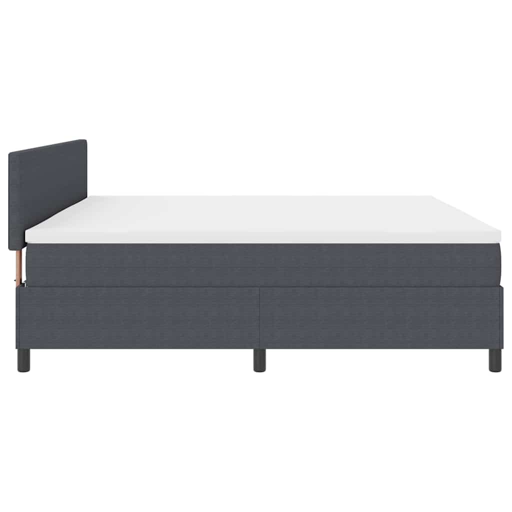 Letto a molle con testiera Grigio Scuro e Bianco 200 x 200 cm | homemem39