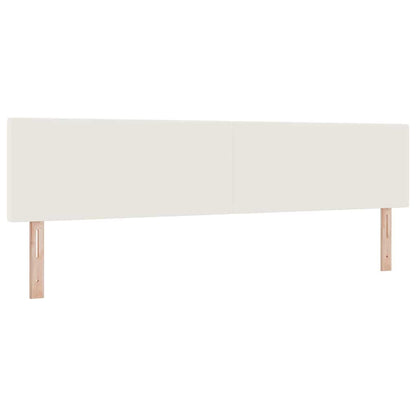 Letto a molle Crema e Bianco 200 x 200 cm Tessuto in Cords | homemem39