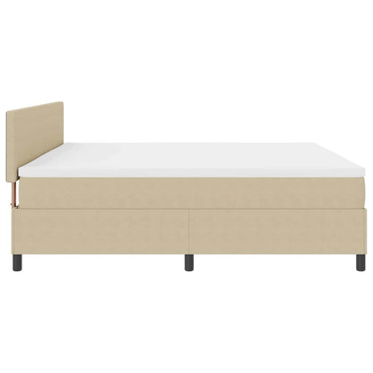 Letto a molle con testiera Grigio chiaro e bianco 200 x 200 cm