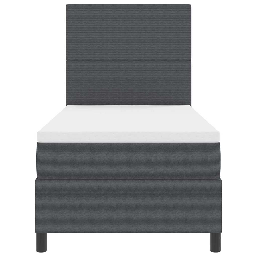 Letto a molle con testiera Grigio Scuro e Bianco 100 x 200 cm | homemem39