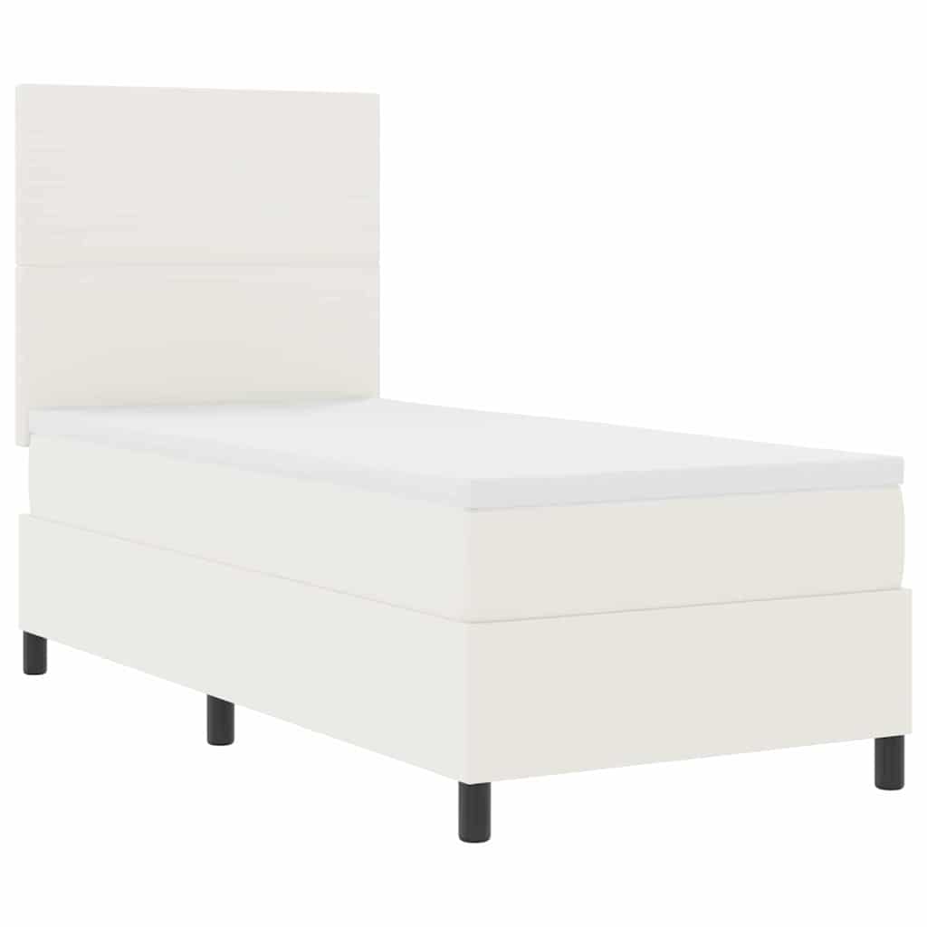 Letto a molle Crema e Bianco 100 x 200 cm Tessuto in Cords | homemem39