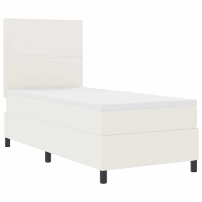 Letto a molle Crema e Bianco 100 x 200 cm Tessuto in Cords | homemem39