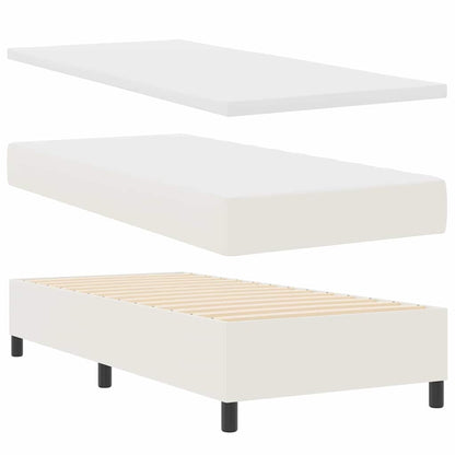 Letto a molle Crema e Bianco 100 x 200 cm Tessuto in Cords | homemem39