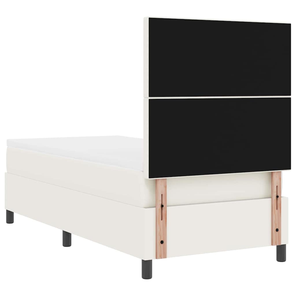 Letto a molle Crema e Bianco 100 x 200 cm Tessuto in Cords | homemem39